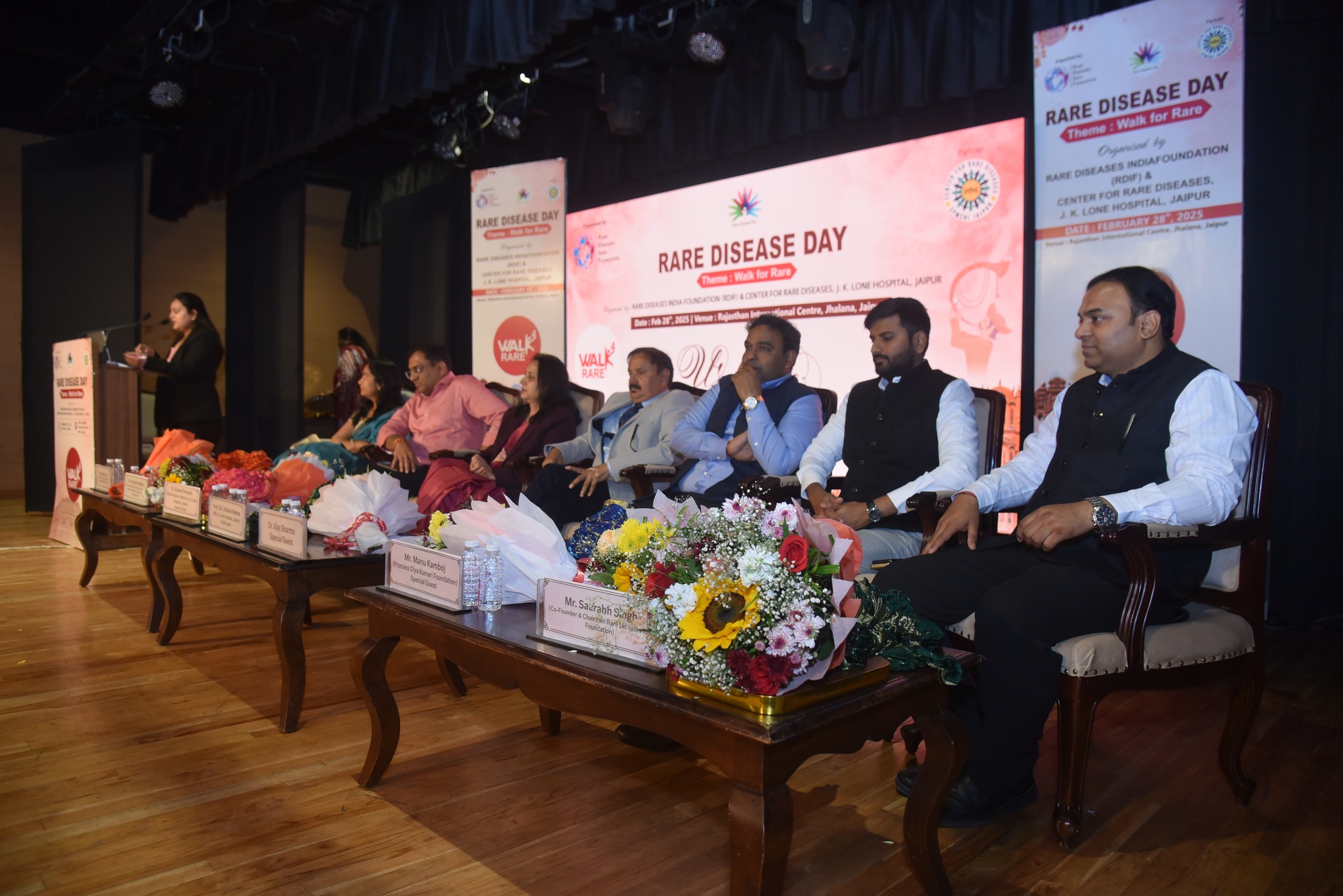 A workshop session for patients and caregivers at the Jaipur event.